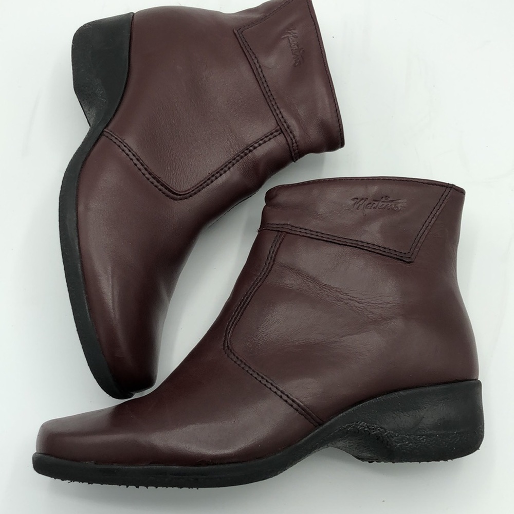 Martino Canada Burgundy Leather Booties Size 8 - Picture 9 of 14
